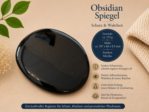 Obsidian spiegel 133g - obsidian,