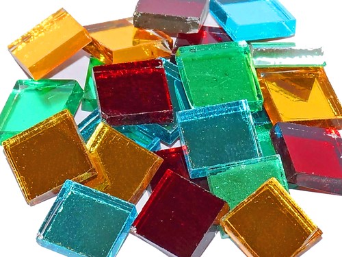 Spiegelmosaik glassteine bunt - spiegelmosaik,