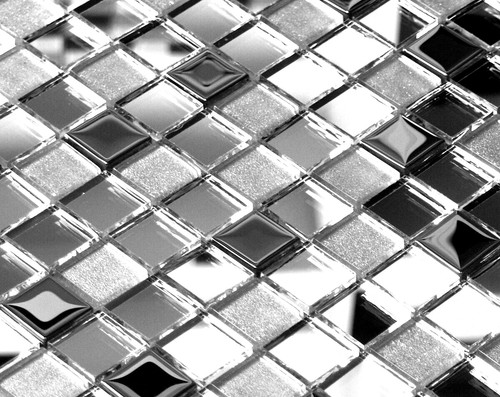 Silber glass mosaik - glass,