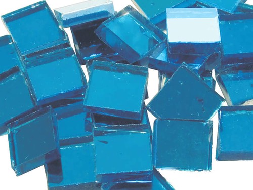 Spiegelmosaik glassteine blau - spiegelmosaik,